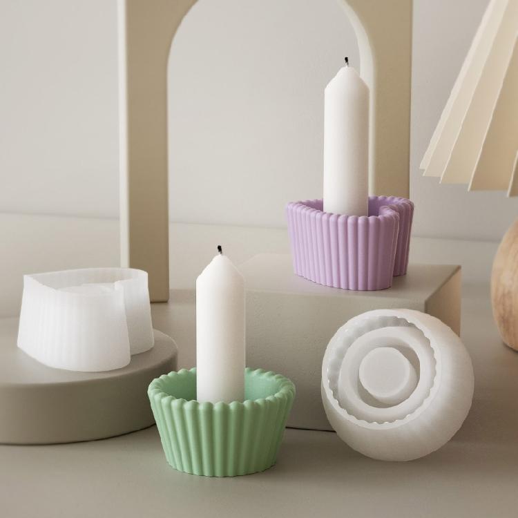 DIY Silicone Candle Holder Molds Handy Silicone Striped Candle Holder Molds For Artistic Home Decoration Projects