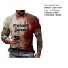 Halloween Blood Stain T-Shirt Short Sleeve Crew Neck Men's Casual Top Creepy Problem Solved I'm Fine T-Shirt for Halloween Party