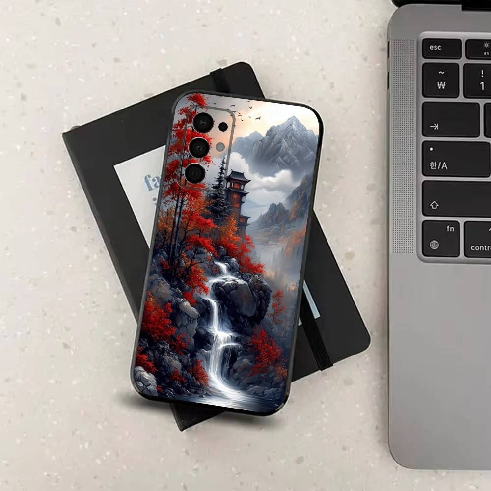 

Painting Chinese Style Art Phone For Samsung Galaxy A53,31,52,72,41,22,73,32,71,Note,J7,8,9,5G Soft Black Silicone Case SamsungA20s