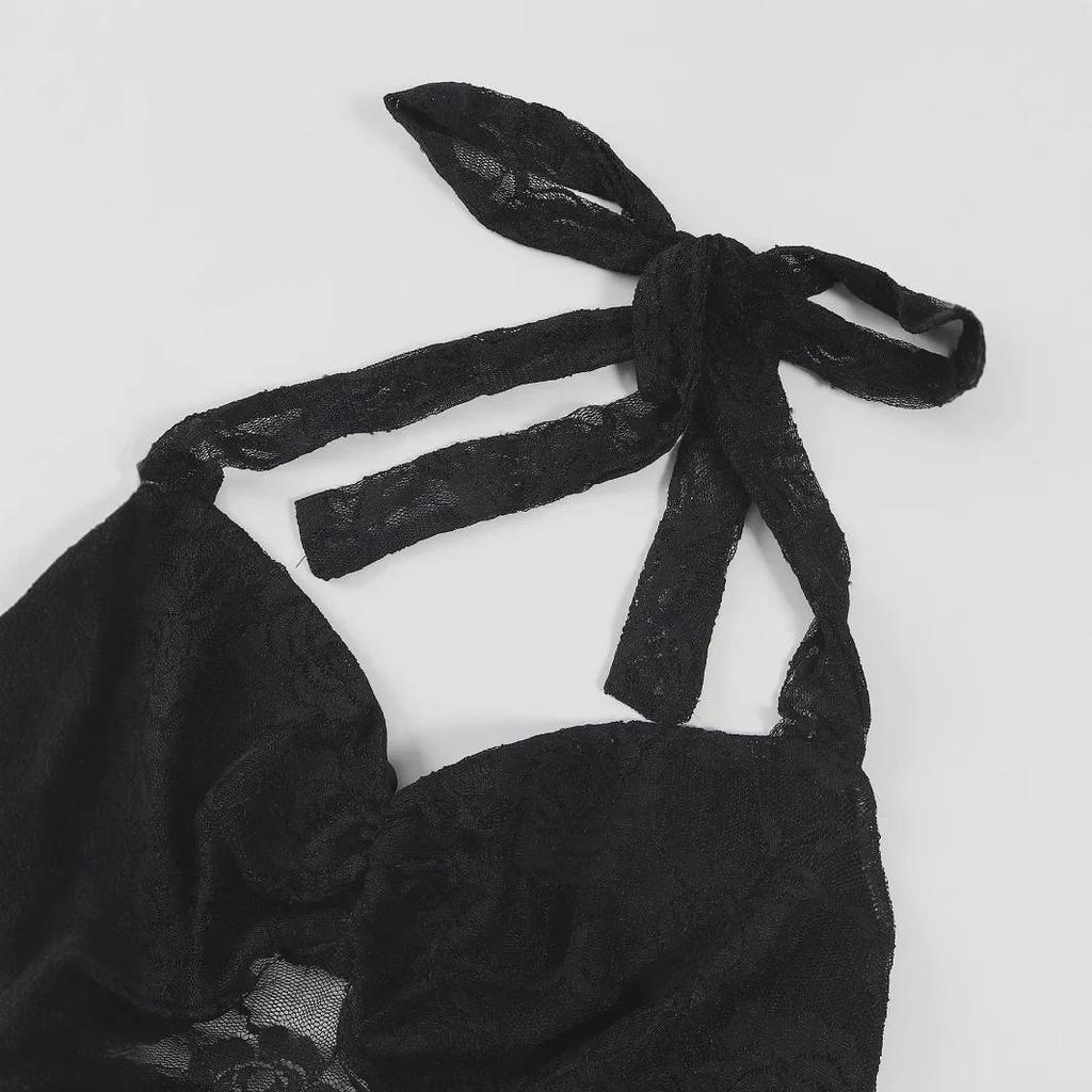 Top Crop Y2K din Dantelă Ajurată - Vestă Sexy de Ieșire pentru Femei