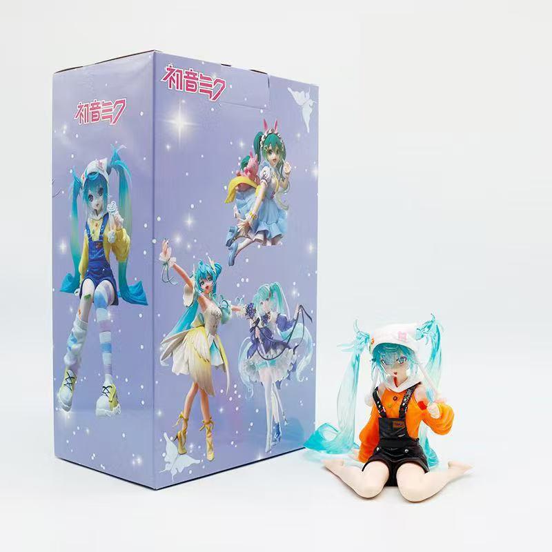 Original FuRyu Anime Figure Hatsune Miku Lollipop Noddle Stopper Toys Action Figurine PVC Model Collection Doll Gift