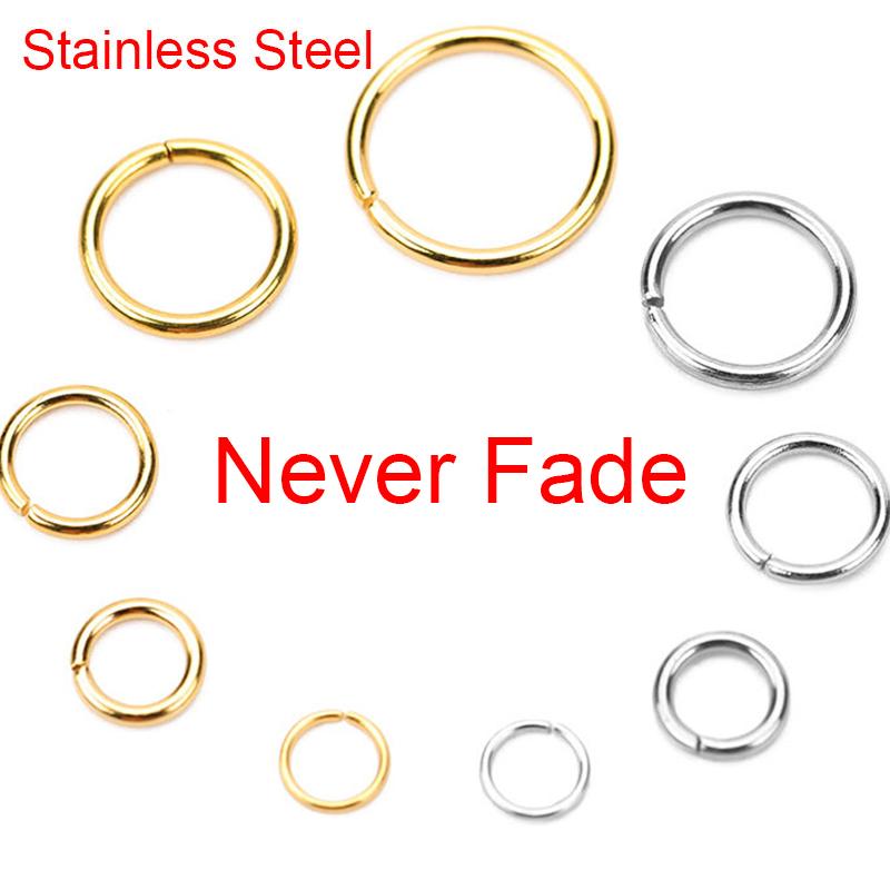 100 pezzi Acciaio Inossidabile PVD Anellini Aperti Lotto 3 4 5 6 7 8 10 mm Anelli Spaccati Connettori Per Bracciale Collana Fai da Te Creazione Gioielli