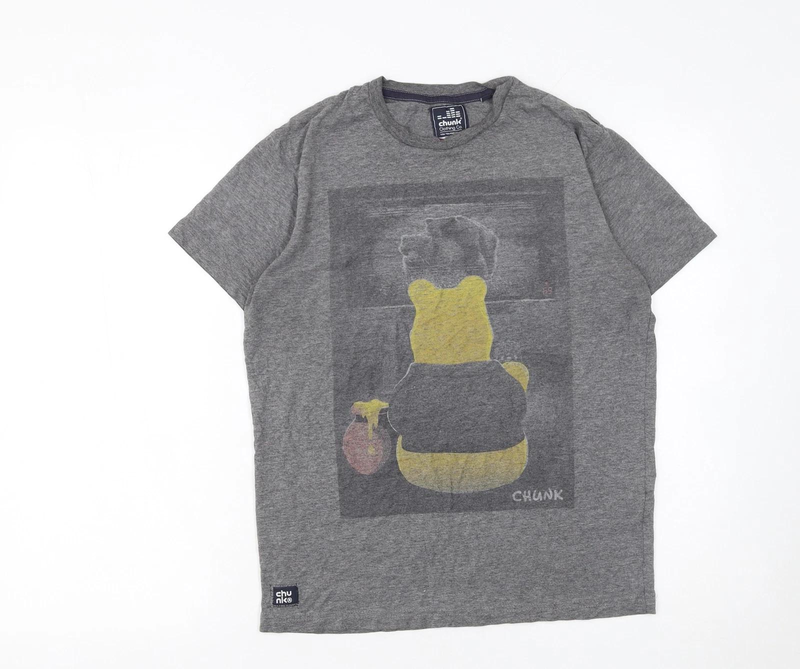 Chunk Clothing Co. Unisex Grey Graphic T-Shirt Small 4XL