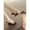 Square Toe Cool Slippers Women's 2025 Summer New Fashion Versatile Niche Design Sense Retro Special-shaped Sandals