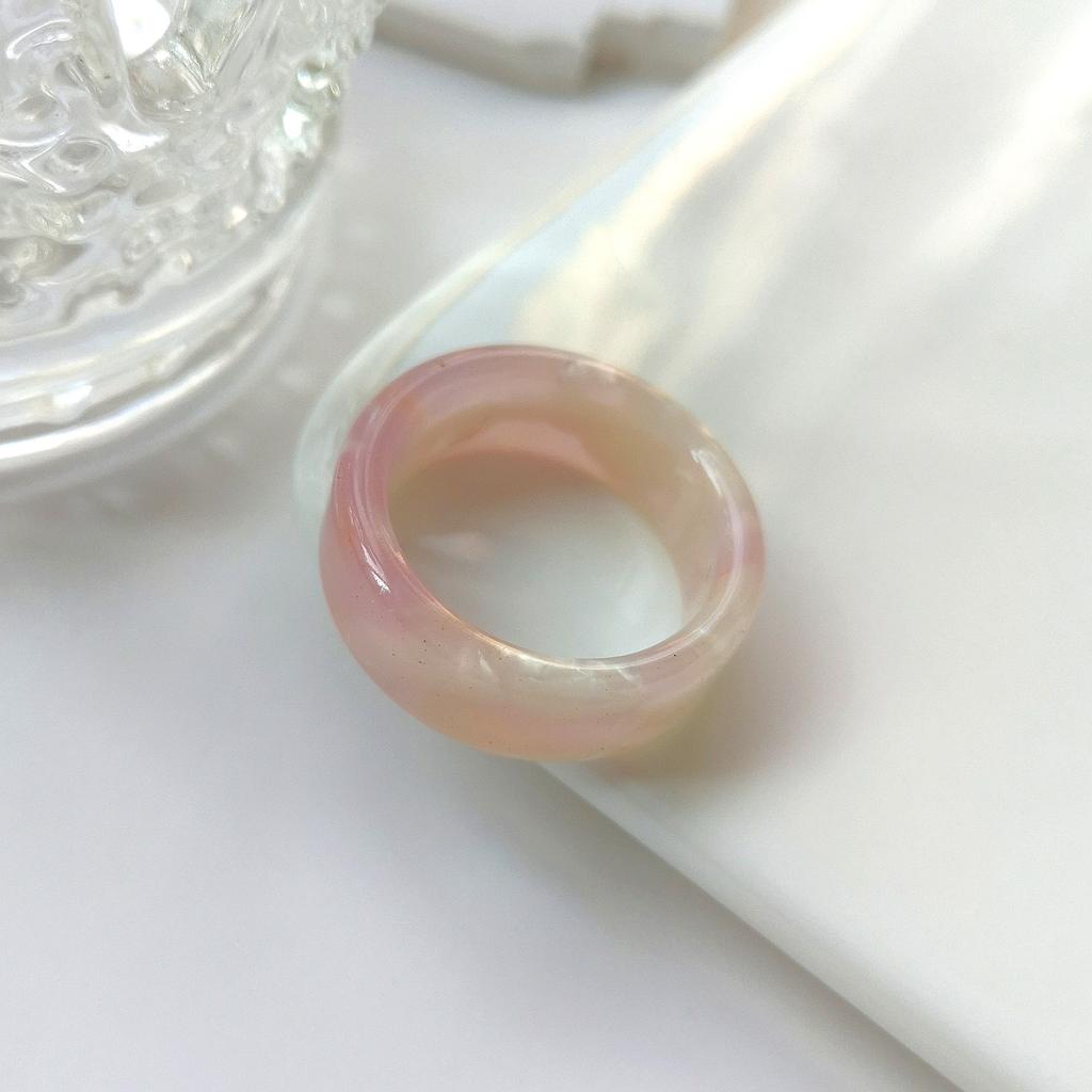 2025 New Temperament Colorful Resin Acrylic Ring For Women Candy Color Round Finger Ring Fashion Jewelry Gift