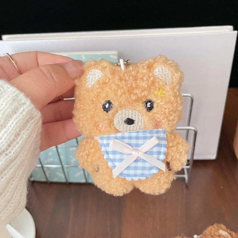 Soft Fluffy Plush Sheep Keychains Cute Embroidery Fruit Bow Design Great For Backpack Decor Gifts For Kids And Friends