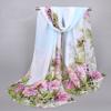 Popular Peony Silk Scarf New Spring and Summer High Quality Chiffon Printed Yarn Sunscreen