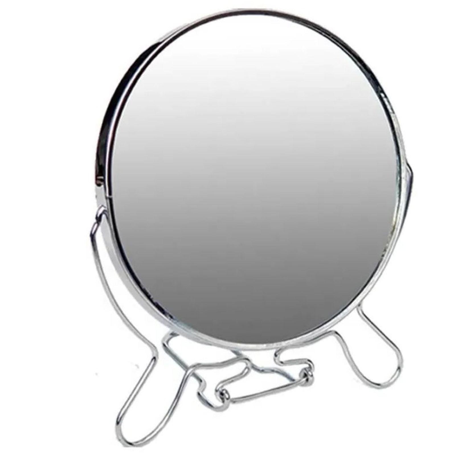 

6-дюймовое настольное зеркало для макияжа, вращающееся, стоящее, двухстороннее, металлическая рама, портативное зеркало