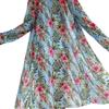 Hawaiian Floral Print Triangle Bikini with Long Sleeve Beach Cover Up
