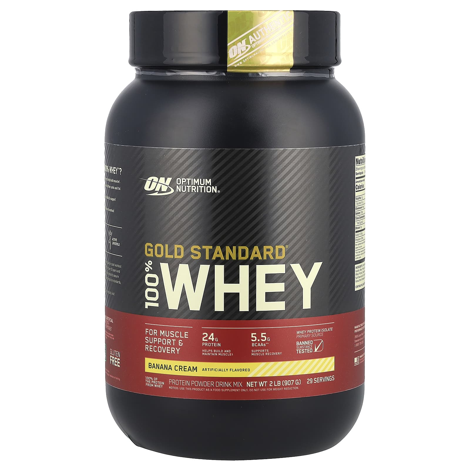 

Gold Standard 100% Whey, Banana Cream, 907G(2Lbs)