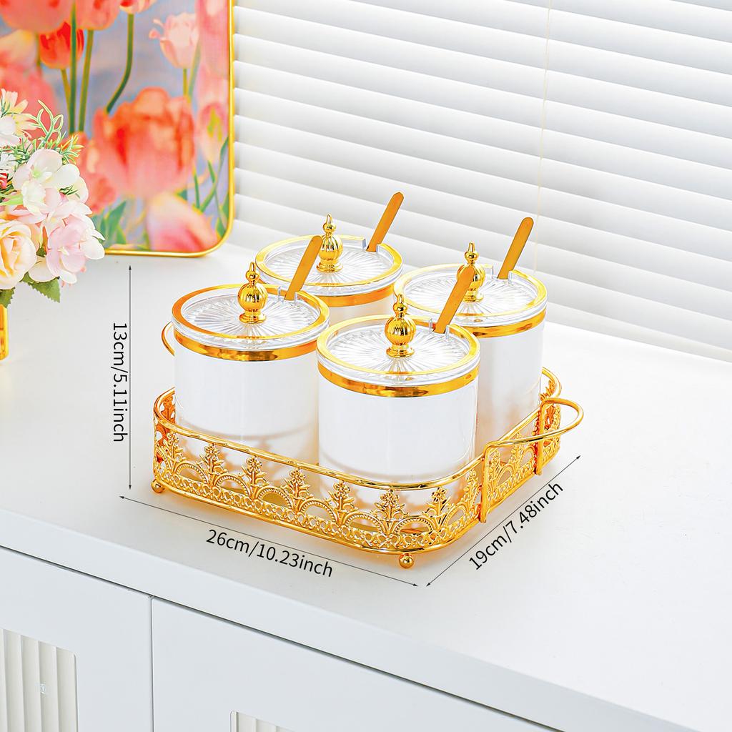 Seasoning Box Household Kitchen Light Luxury Seasoning Storage Box Desktop Seasoning Bottle Jar Sealing Seasoning Salt Jar Seasoning Jar