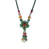 GEMCHIC Damen Vintage Ethnisch Blume Anhänger Halskette Bunt Perlen Schlüsselbein Kette Boho Stil Schmuck Geschenk