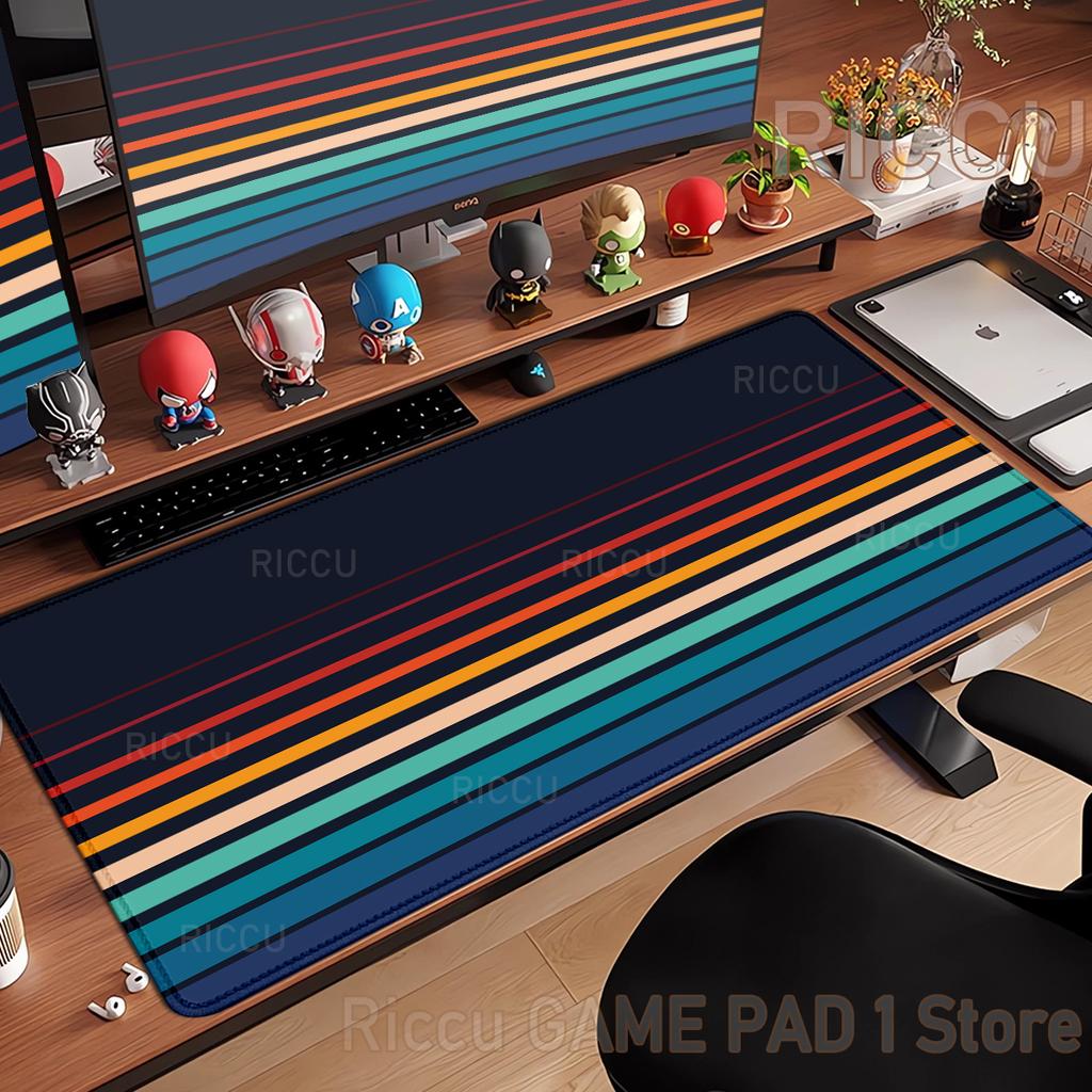 Gamer Mousepad Gradient Color Line Mouse Pad Large Mouse Mat Natural Rubber Desk Rug PC Desk Mats Retro Design Mousepad xcm