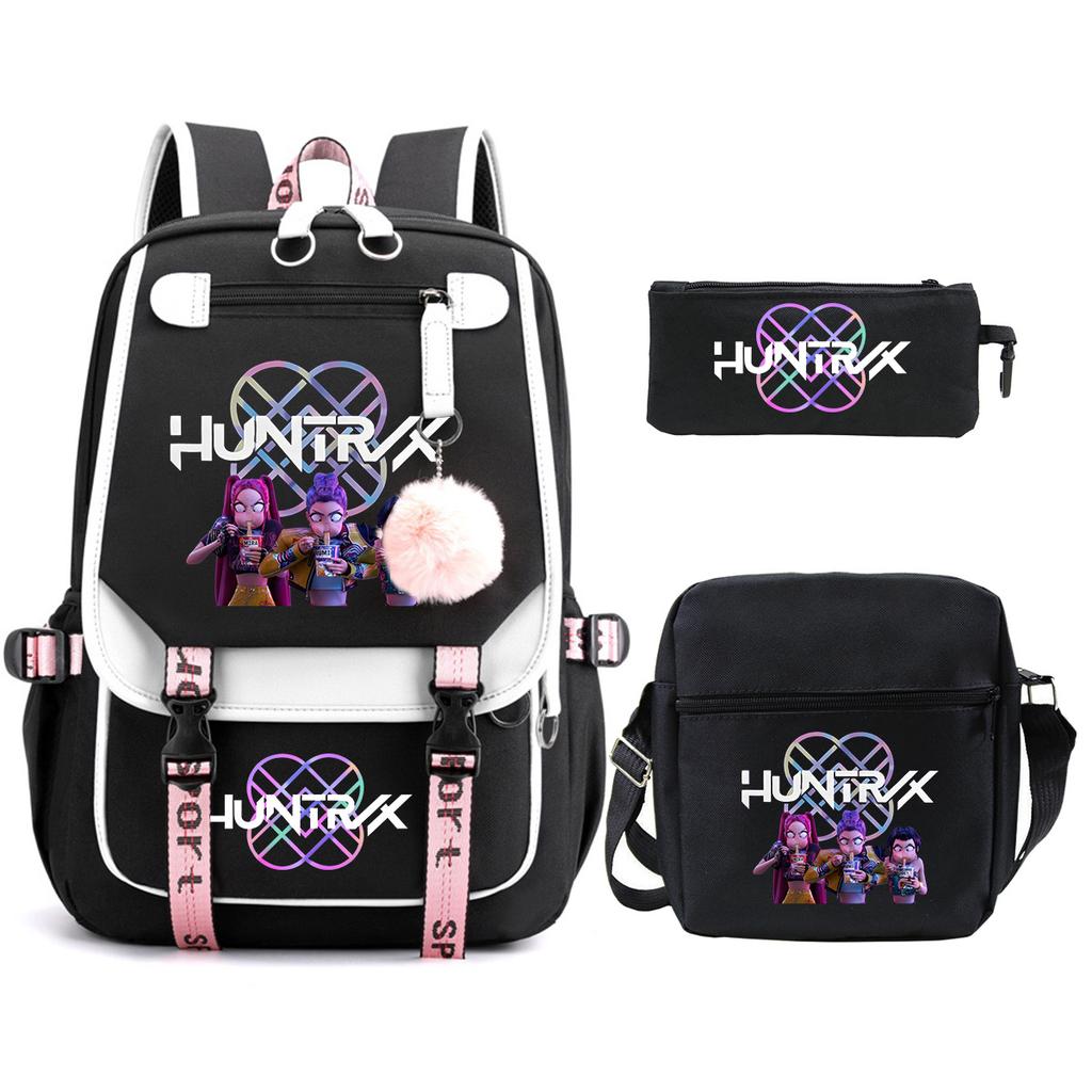 KPop Demon Hunters Korean version of student school bag children's backpack pencil bag set