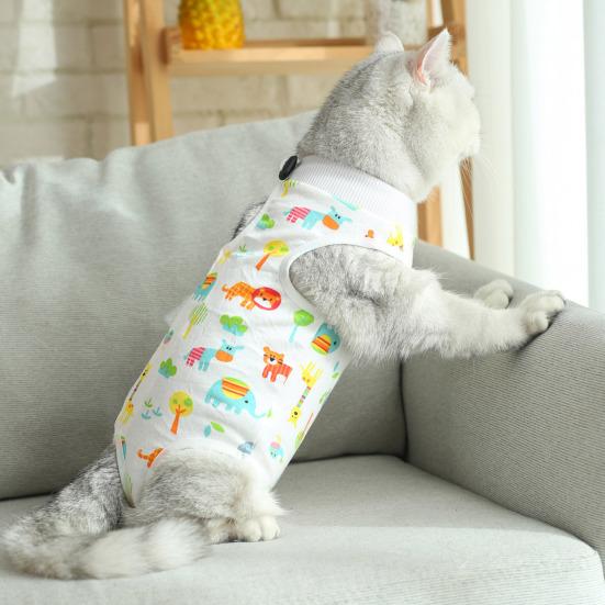 Cat Weaning Suit Cartoon Pattern Anti-licking Skin-friendly Pet Cats Surgical Recovery Suit Pet Supplies