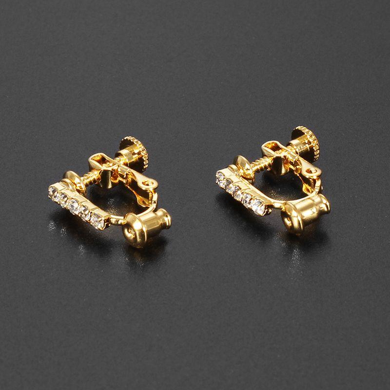 

DIY Converter Spiral Invisible Painless Diamond Stud Earrings Spiral ear clip converter Diamond 5 Gold 1 pair