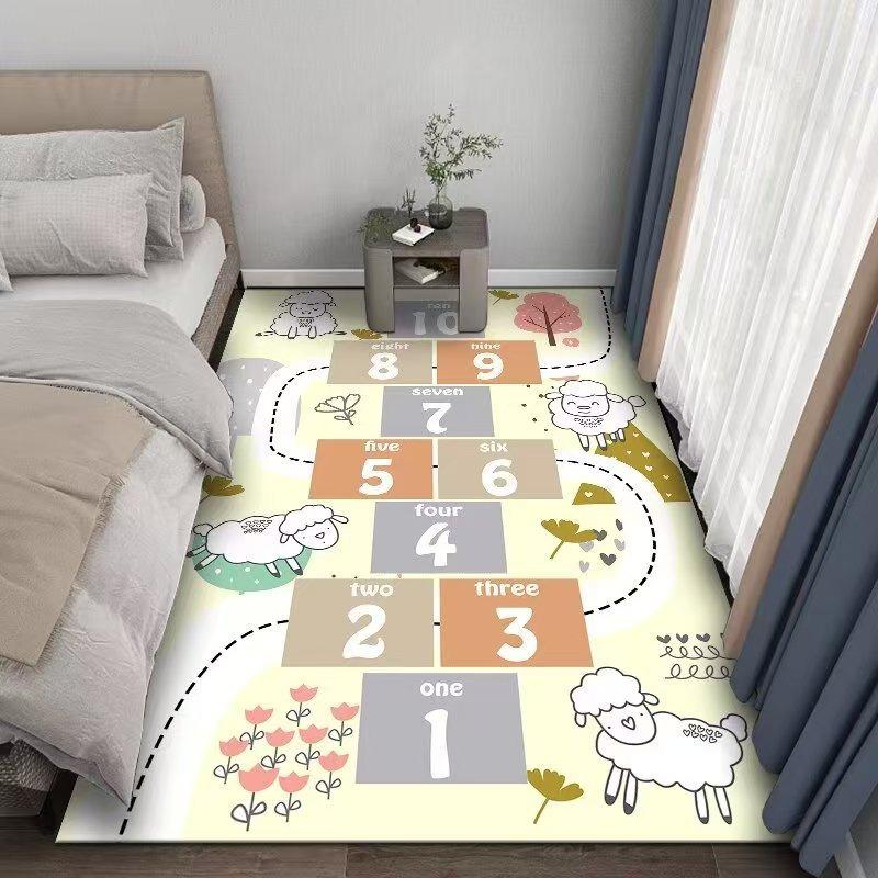 Hüpfspielmatte für Kinder Jungen Mädchen Rutschfeste Cartoon-Spielteppich Baby Krabbeln Wohnzimmerboden Kinderzimmer Dekor Teppich