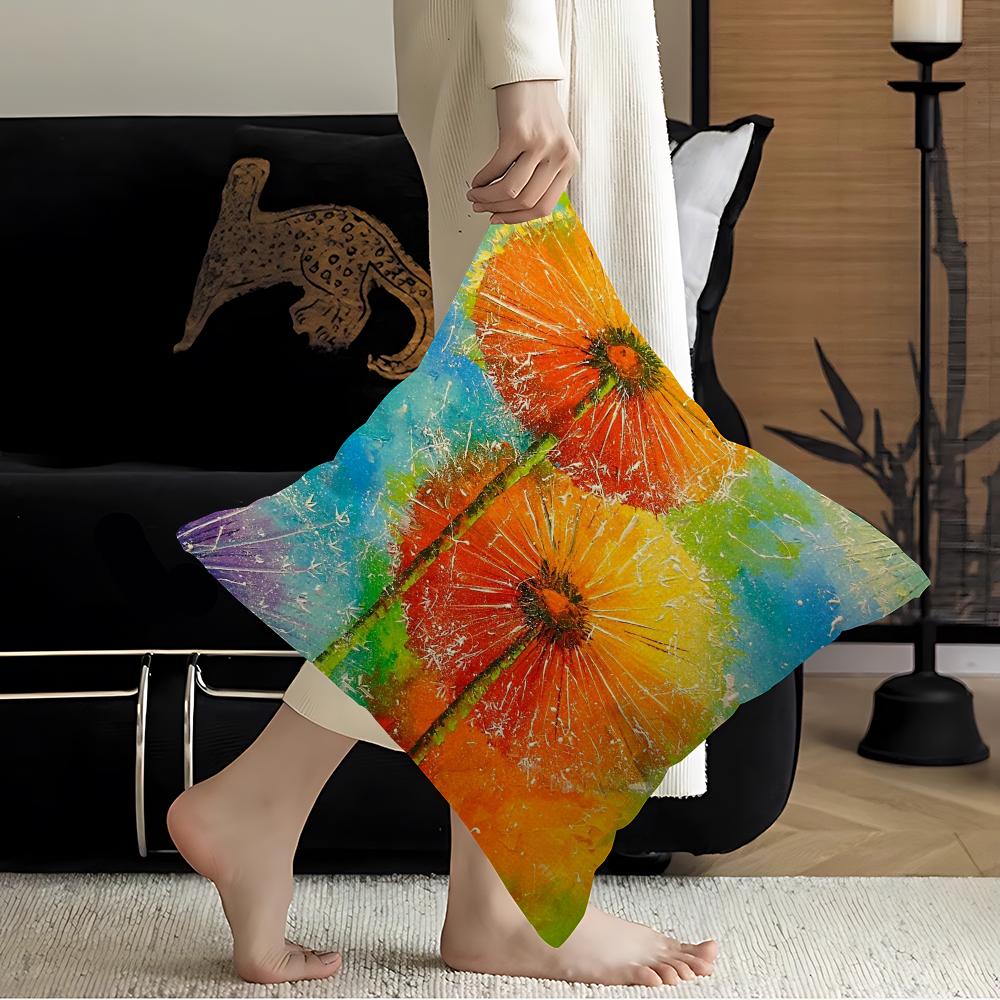 Abstract Dandelion Decorative Room Aesthetics Pillow Case Home Decor Bedroom Sofa Bed Couch Pillow Cover 45x45