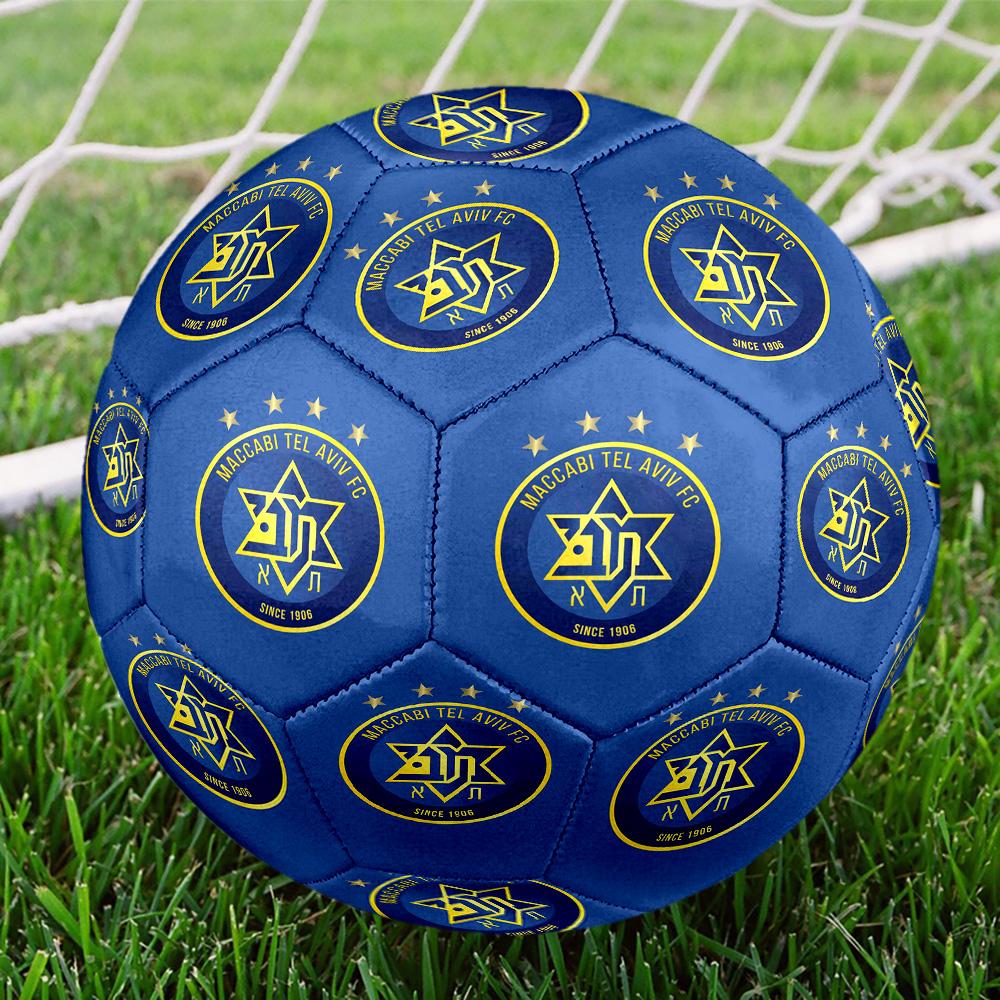 Maccabi Tel Aviv FC Indoor Soccer Ball Size 5 Colorful All Ages Machine Stitched PVC Competition Ready Durable High-Bounce