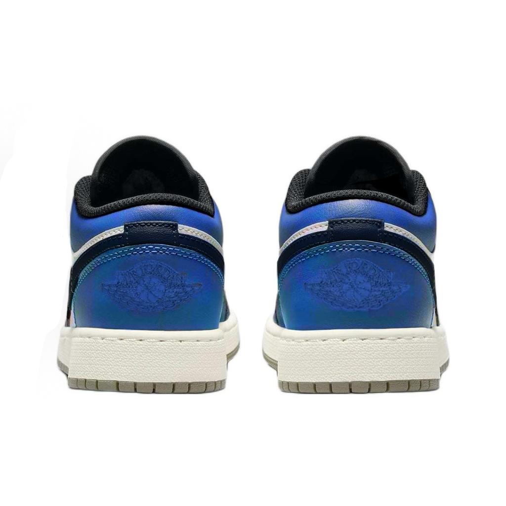 Jordan Air Jordan 1 Little Lightning Leather Abrasion Resistant Abrasion Resistant Low Top Vintage Basketball Shoes 553558-092(Team1119-)