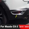 For Mazda CX-3 CX3 2015-    2024 Chrome Rear Fog Light Lamp Cover Trim Tail Foglight Bezel Trims Car Accessories