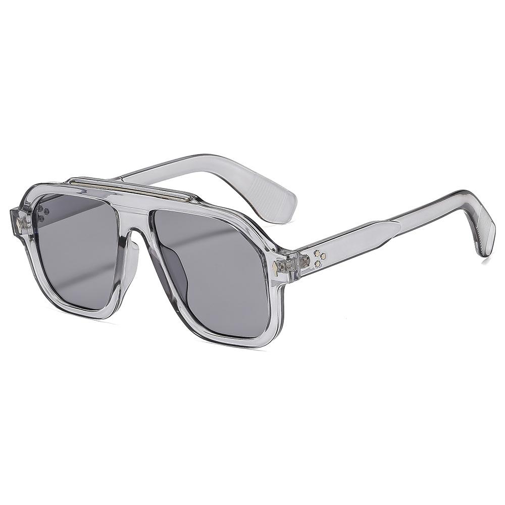 

New Retro Leopard Square Frame Women Sunglasses Luxury Brand Personality Rivet Frame Design Outdoor Punk Men Glasses Uv400 as picture