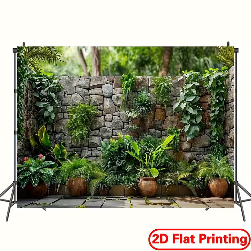 2D Üppiger Dschungelgarten Kulisse Fotografie Hintergrund Banner