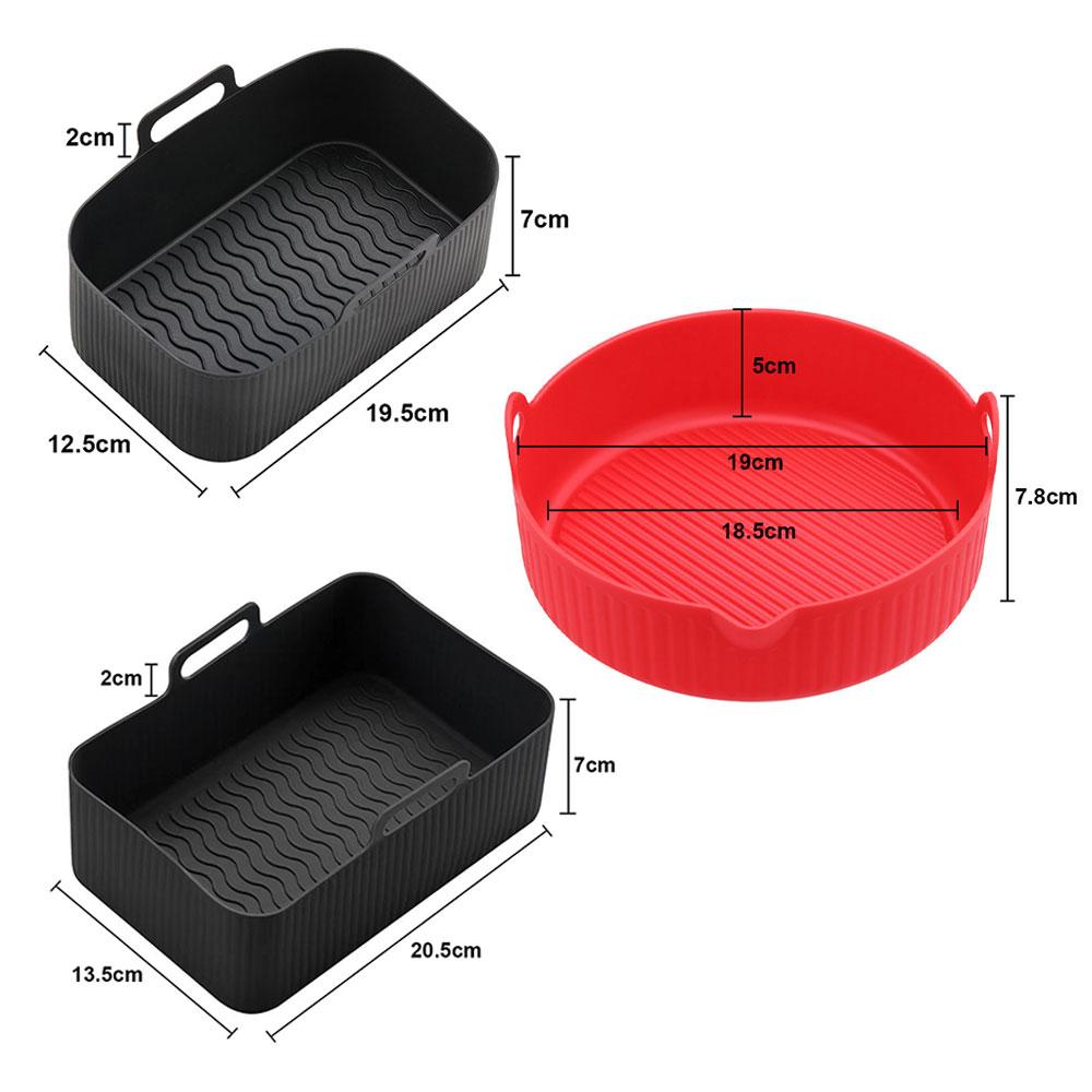 Silicone world Air Fryer Silicone Basket Silicone Mold Airfryer Oven Baking Tray Pizza Fried Chicken Basket Reusable Pan Liner