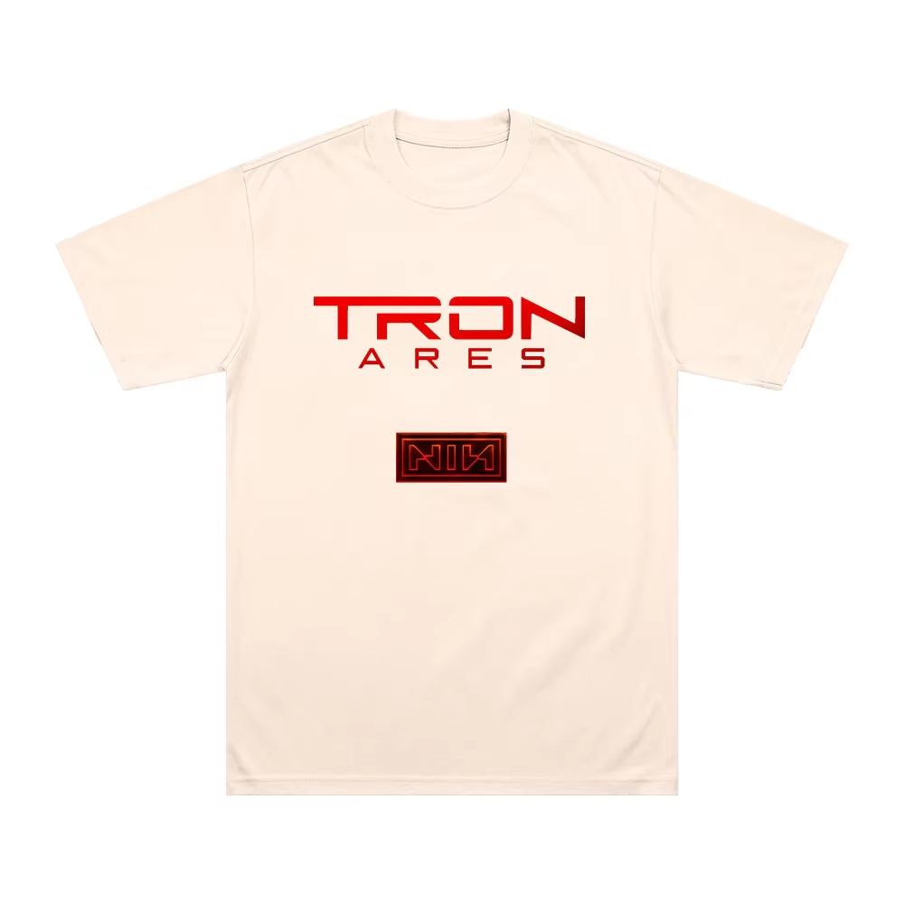 Bomullskomfort T-skjorter Nine Inch Nails Tron Ares Grafiske T-skjorter Sommer Herre Kortermet Klær High Street Hip Hop Streetwear