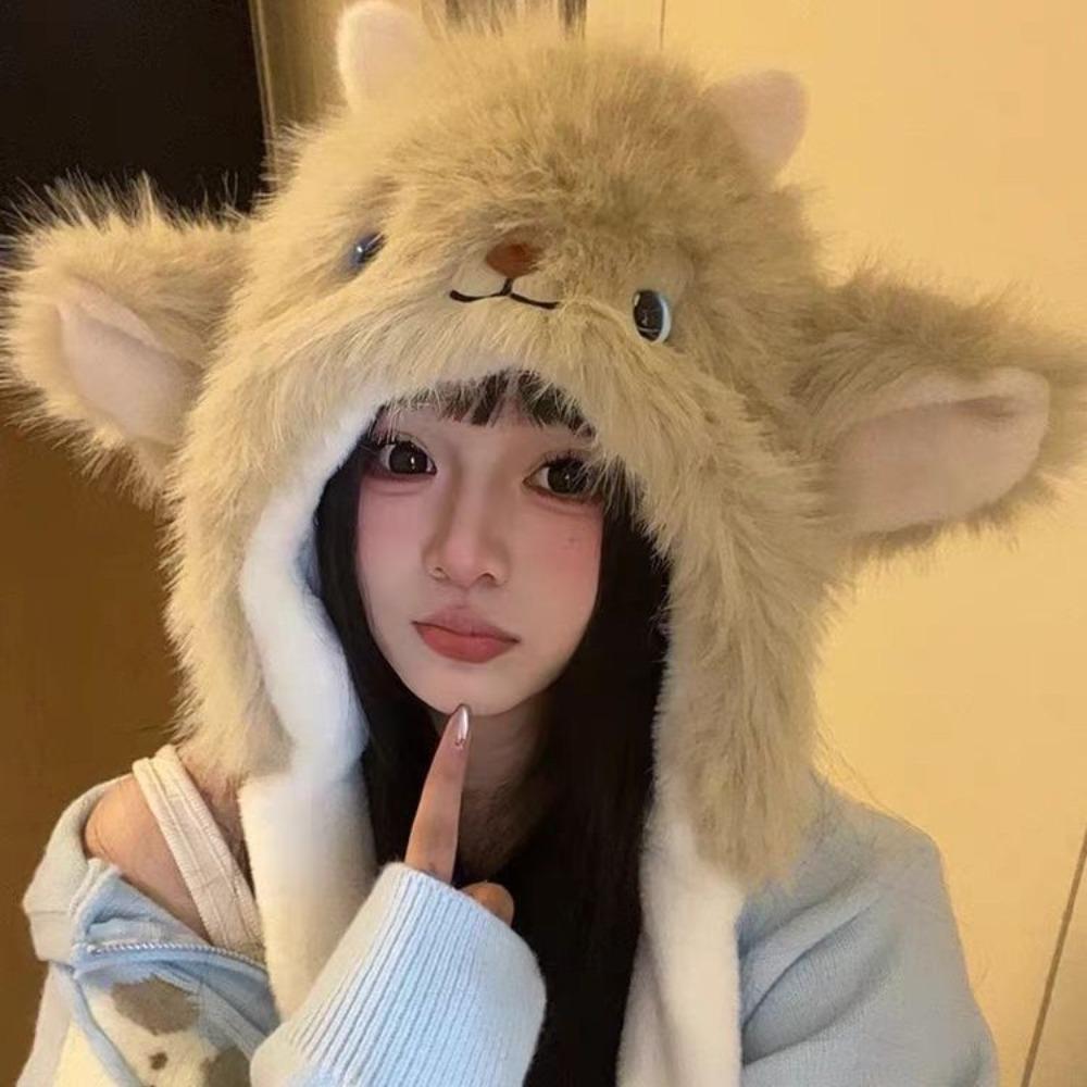 

Пушистая меховая монгольская шапка Ветрозащитная зимняя теплая шапка Милая Сохраняющая тепло шапка Головной убор Шапка Подарки Khaki Lamb