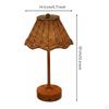 Rattan Table Lamp Adjustable Color Temperature Wicker Desk Vintage Style Boho Bedside Light for