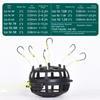 String Hook Fishing Bait Cage 6 Hook Carbon Steel Line Group Feeder Sinker New Design Square Bait Shape Fishing Spring Bait Cage
