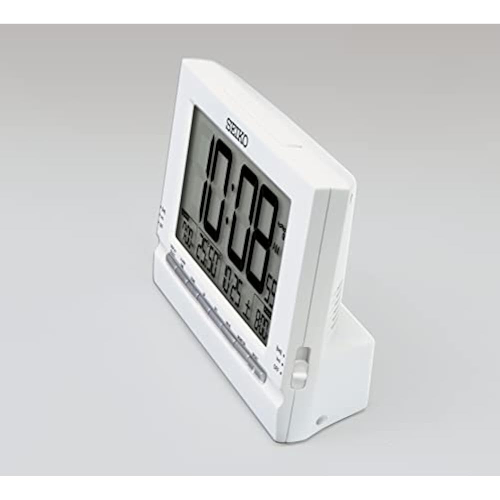 Seiko SQ323W Alarm Clock Table Clock Digital Radio Controlled White 112 x 173 x 54 mm
