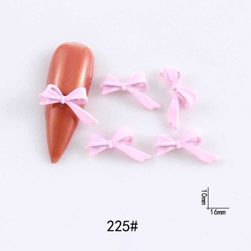 New Cute Bow Heart Nail Art: Frosted Matte Blue & Pink