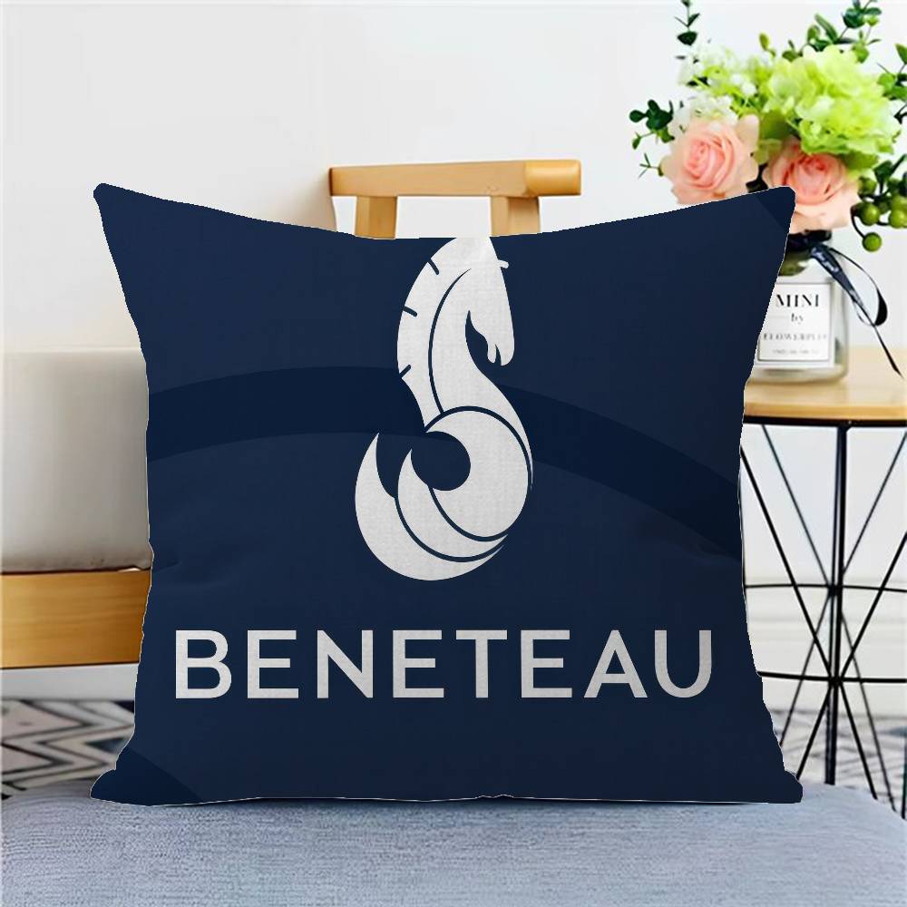 B-Beneteau Logo Personalized Pillow Cover Kids Bedroom Wild Party Decor Pillowcase Kid Birthday Shower Gift