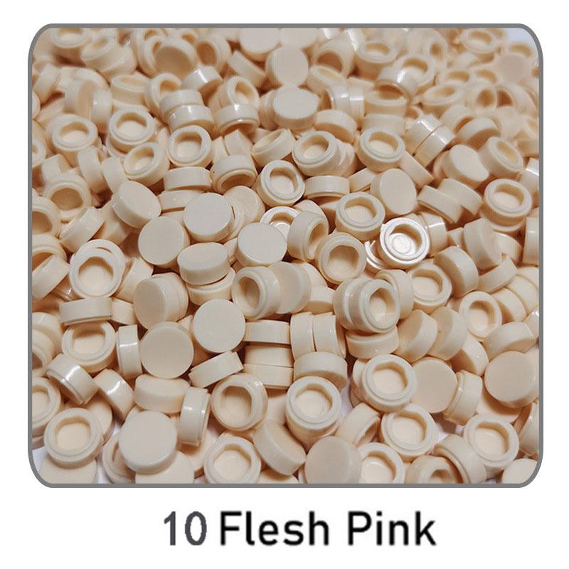 1000 Stück Stadt Bausteine Flache Fliese 1x1 Runde Steine DIY Erleuchten Bausteine Teile 98138 Bausteine für Jungen Mädchen Geschenke Kinder