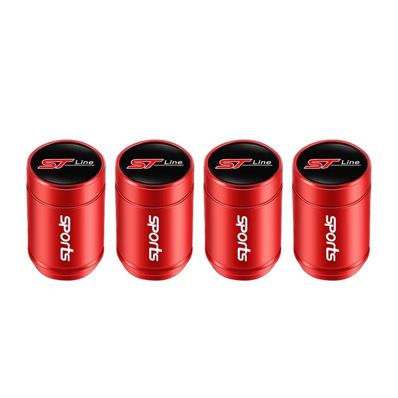 YJBU1 4pcs Metal Car Tire Valve Caps 3D Aluminum Alloy Stem Caps For Ford ST Line Explorer Transit Ranger Kuga F150 Fusion Taurus GHIA
