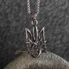 Trident Alloy Necklace - European & American Viking Style In Thai Silver Retro Design