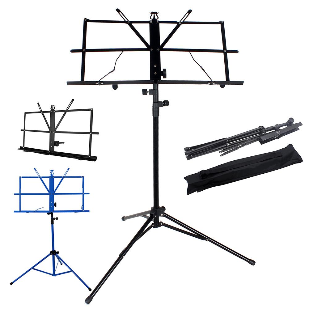 Foldable Music Sheet Tripod Stand Stainless Steel Desktop Music Stand Adjustable Holder With Bag Musical Instrument Accessories