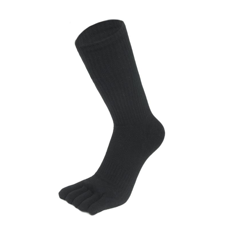 Plus Size Man Toe Socks Long Cotton Compression Mesh Breathable High Tube Sweat-Absorbing Fitness Sport Five Finger Socks Large