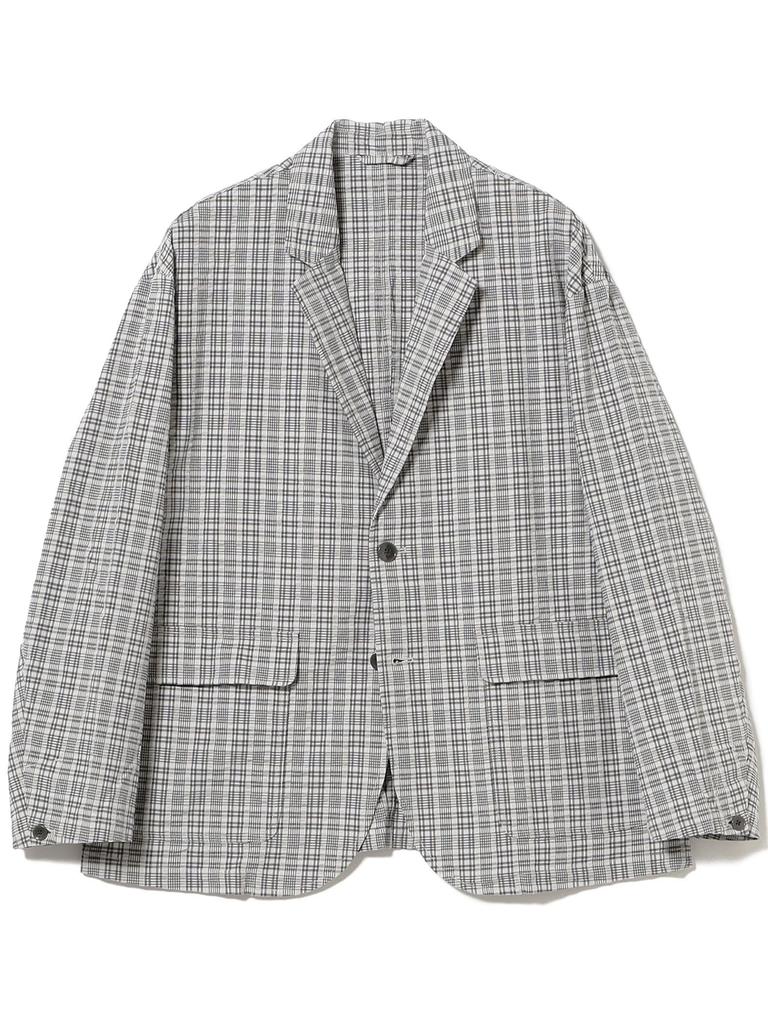 B:MING LIFE STORE by BEAMS Men's Check Soccer Jacket, Gray, M_92160085247