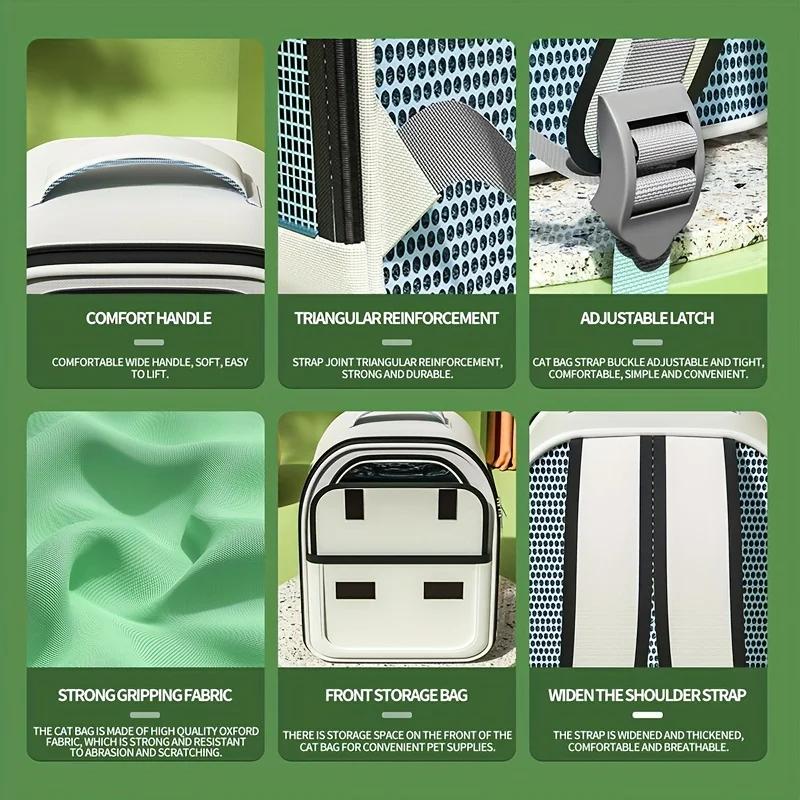 Pet Carrier Backpack, Going Out Large Cat Backpack Transparent Space Capsule Breathable Portable Bag Backpack Cat Dog Supplies