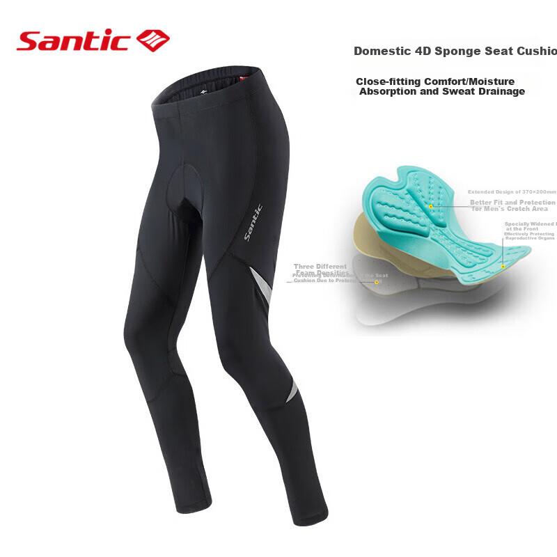 Sendike Spring And Summer Cycling Long Pants with Breathable Foam Seat Cushion, Men's Cycling Trousers , Black, Size L