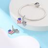 Charms Fit Pan S925 Silver American Style USA Eagle Independence Day Camera Passport Beads Original Bracelets DIY Fine Jewelry