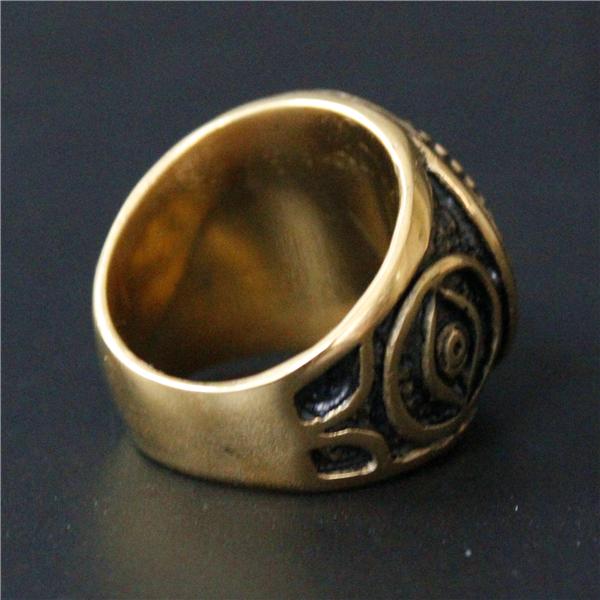 Drop Ship Size 8-13 Heavy All Seeing Eye Star Ring 316L Stainless Steel Mens Movie Style Cool Lord Eye Big Star Ring