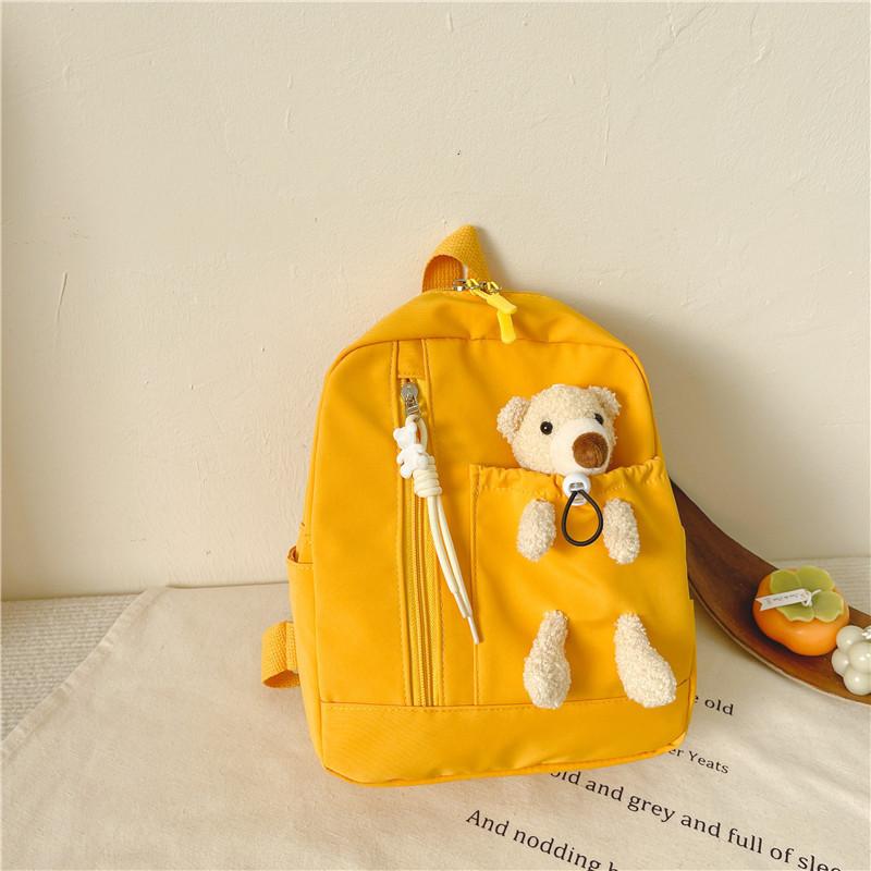 Adorable Cartoon Bear Kids Backpack Cute Nylon Breathable School Bag For Toddlers