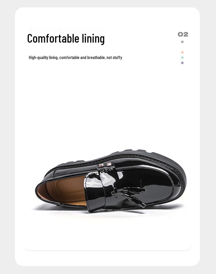 Herren Cross-Border Low-Top Leder-Loafer mit Quasten - Dicksohlig, Lässige Frühjahrs- & Herbstschuhe
