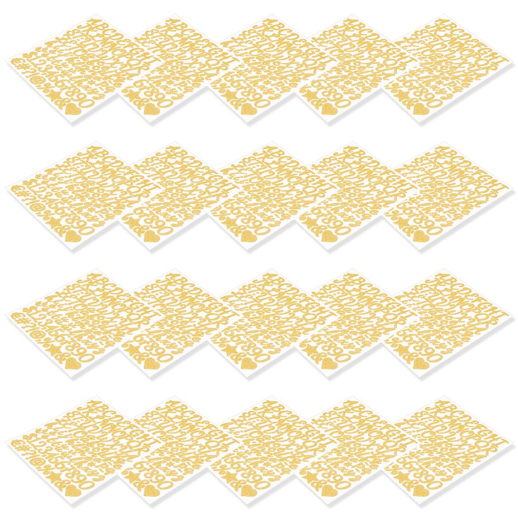 20Pcs Creative Letter Sticker Vinyl Adhesive Glitter Alphabet Art Decals Self Adhesive Glitter Alphabet Sticker for Scrapbook