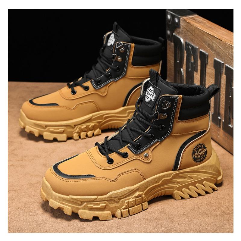 High-top Men's Trendy Shoes Autumn Winter Versatile Martin Boots Fashionable Work Motorcycle Boots