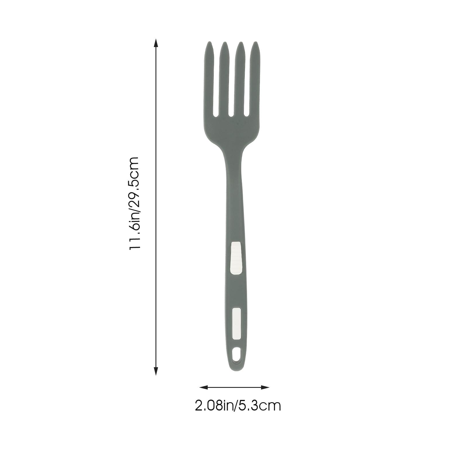 Mikinona Silicone Cooking Fork Pasta Server Ergonomic Reusable Kitchen Tool Salad Mixing Utensil for Non Stick Pans